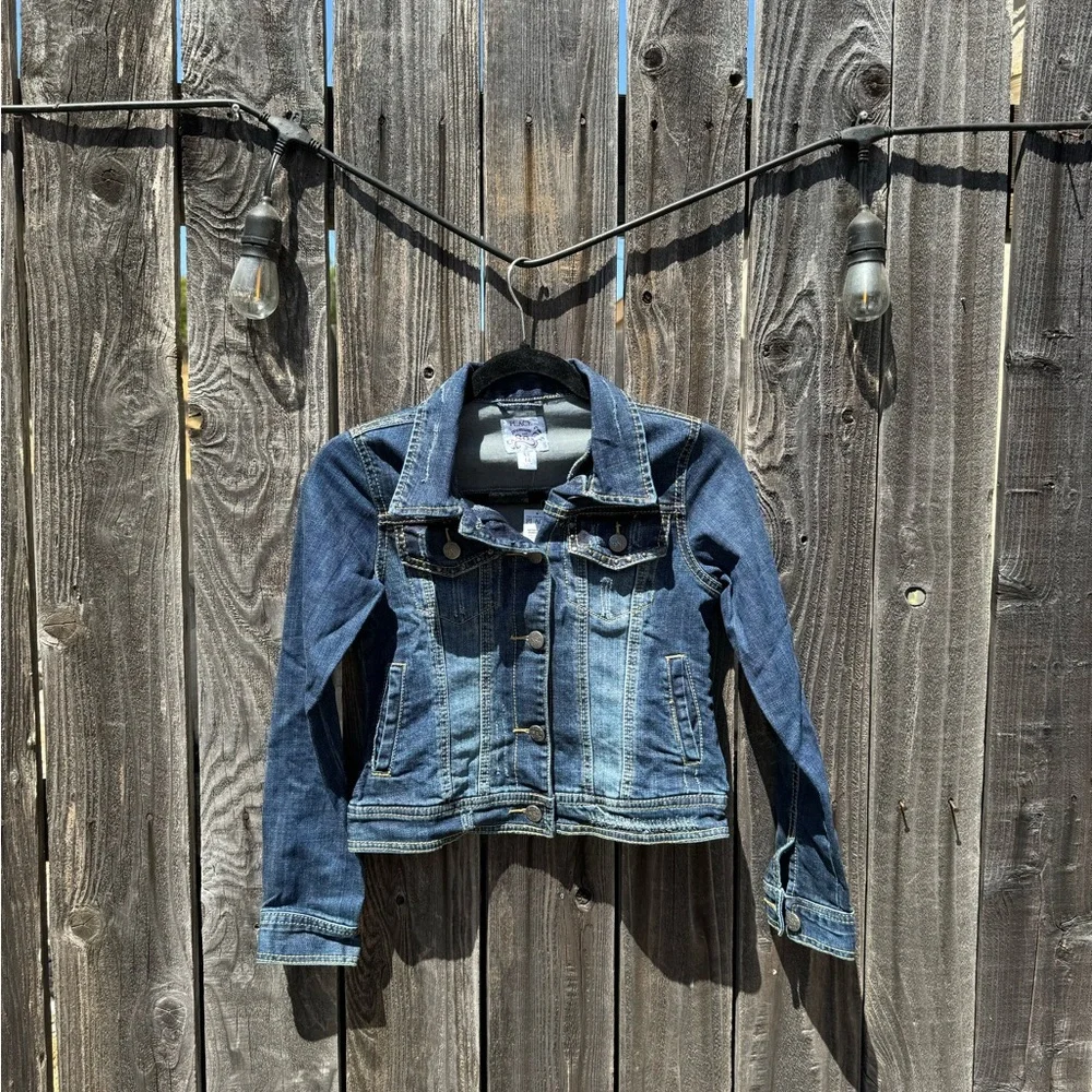 Children's Place Mid-Wash Blue Denim Jacket with distressed details